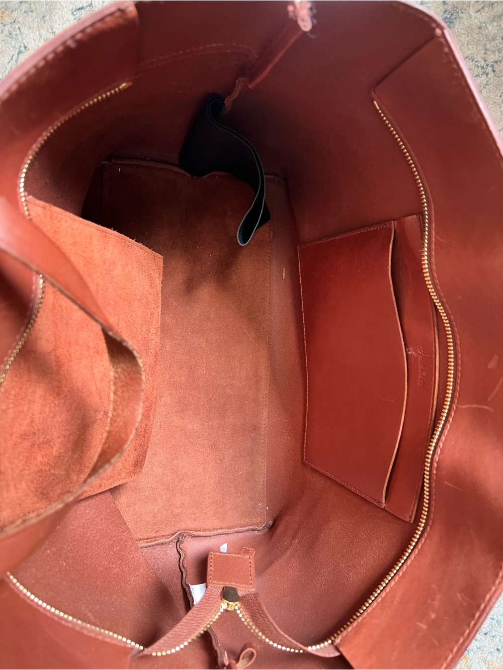 Madewell Brown Leather Tote Bag - Picture 3 of 7